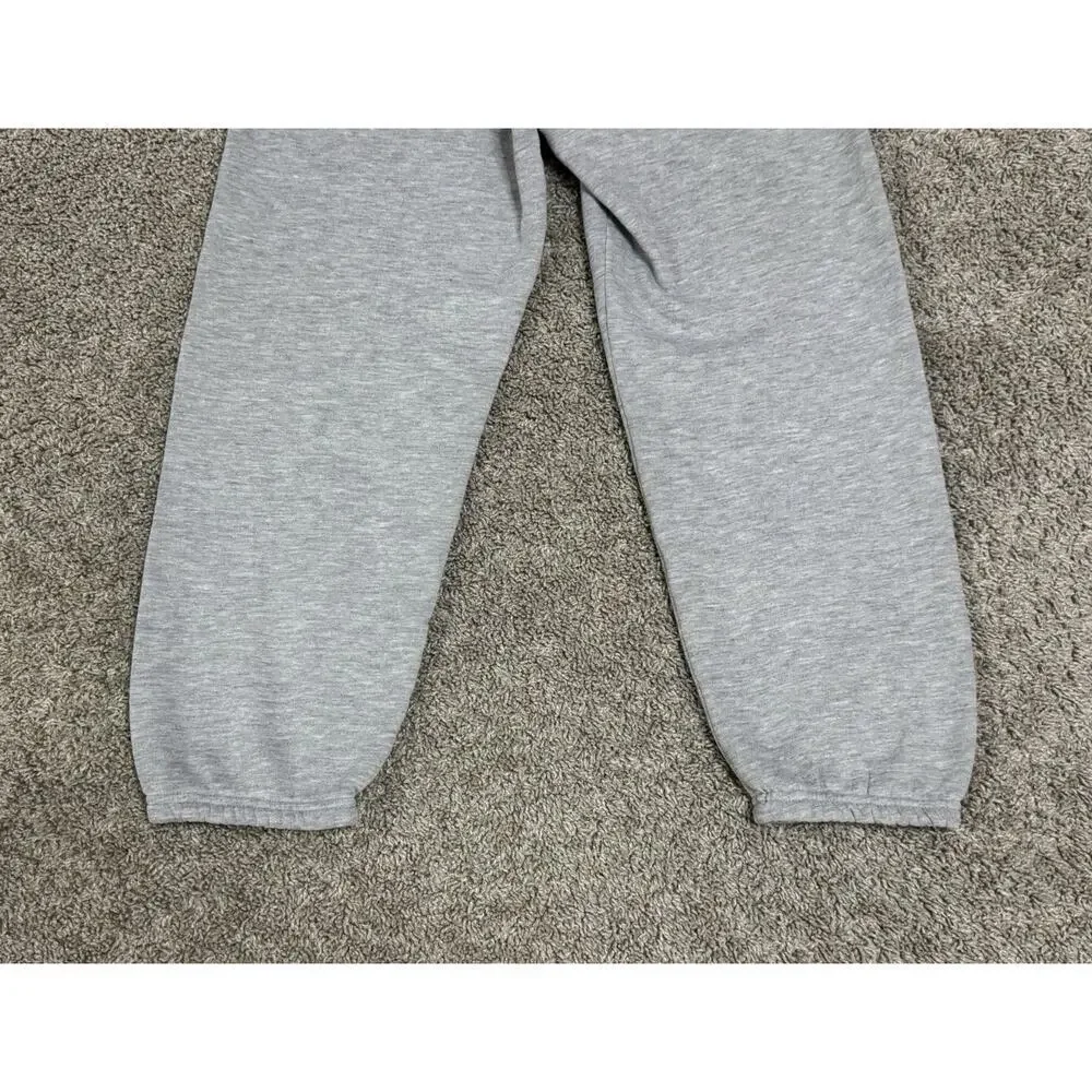 Y2K VICTORIA’S SECRET PINK Gray University Embroidered Crop Sweatpants Joggers S